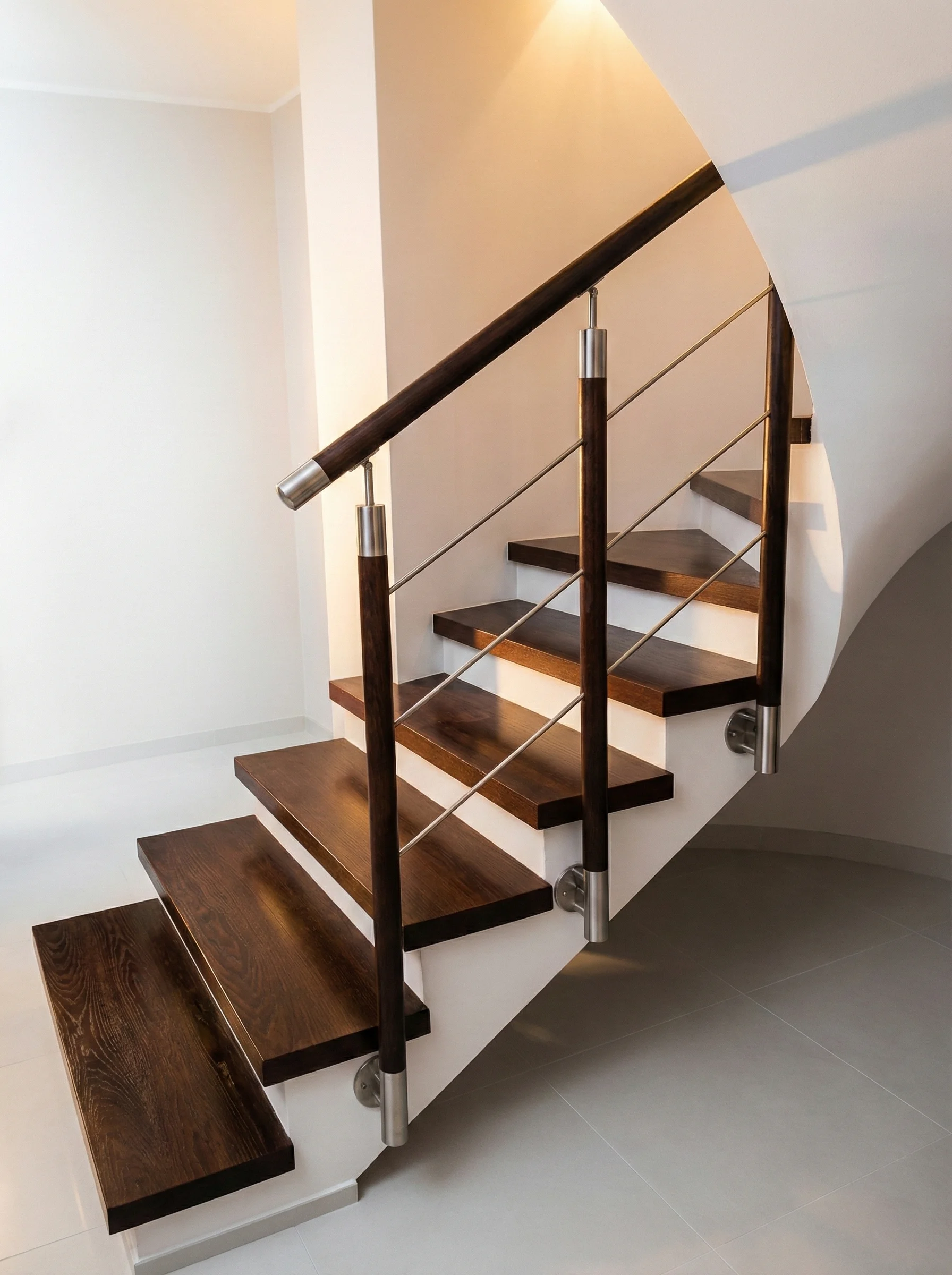 Okładziny jesionowe na beton w kolorze palisander, widok z dołu