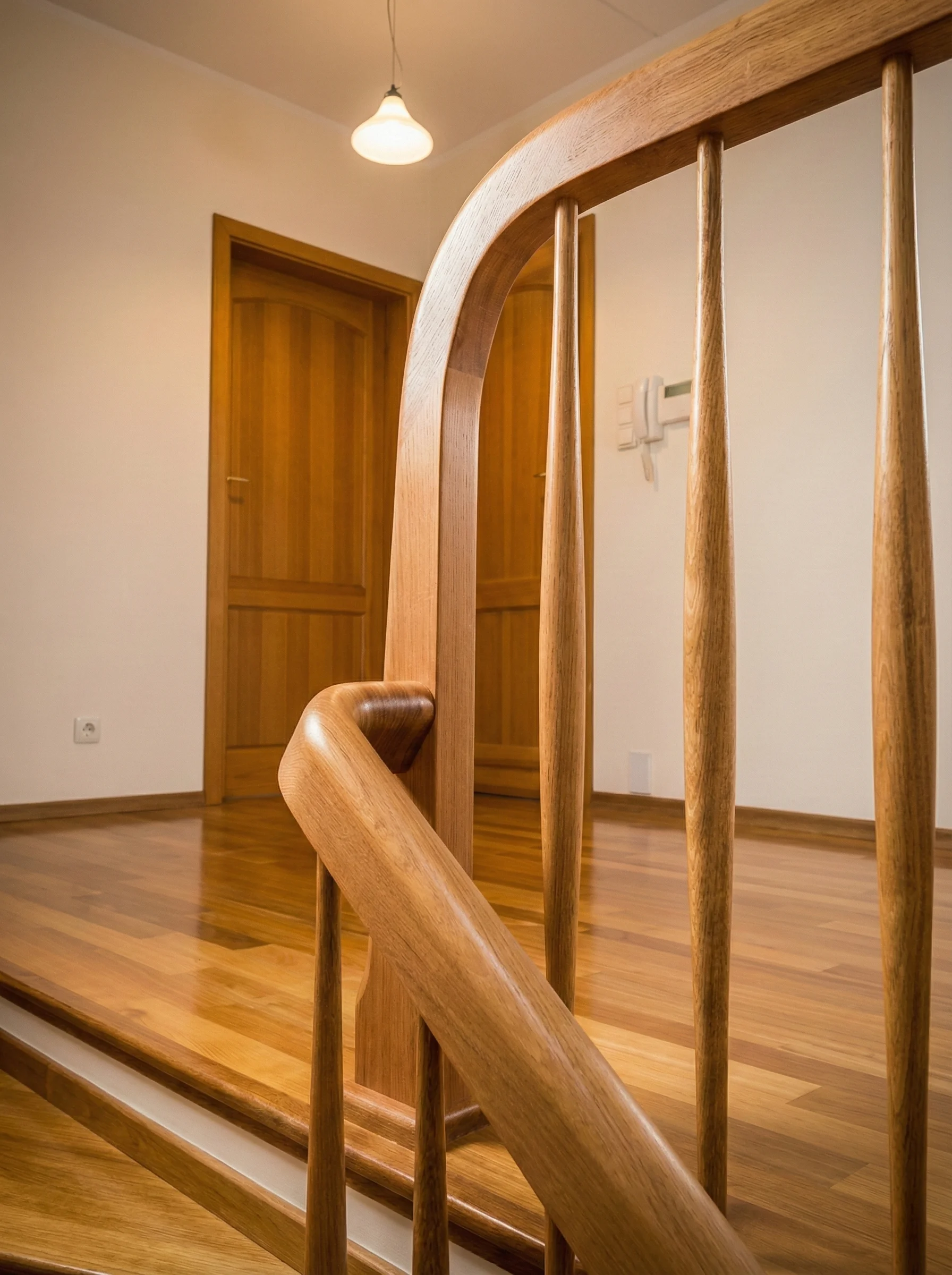 Widok schodów zabiegowych U w klasycznym wnętrzu