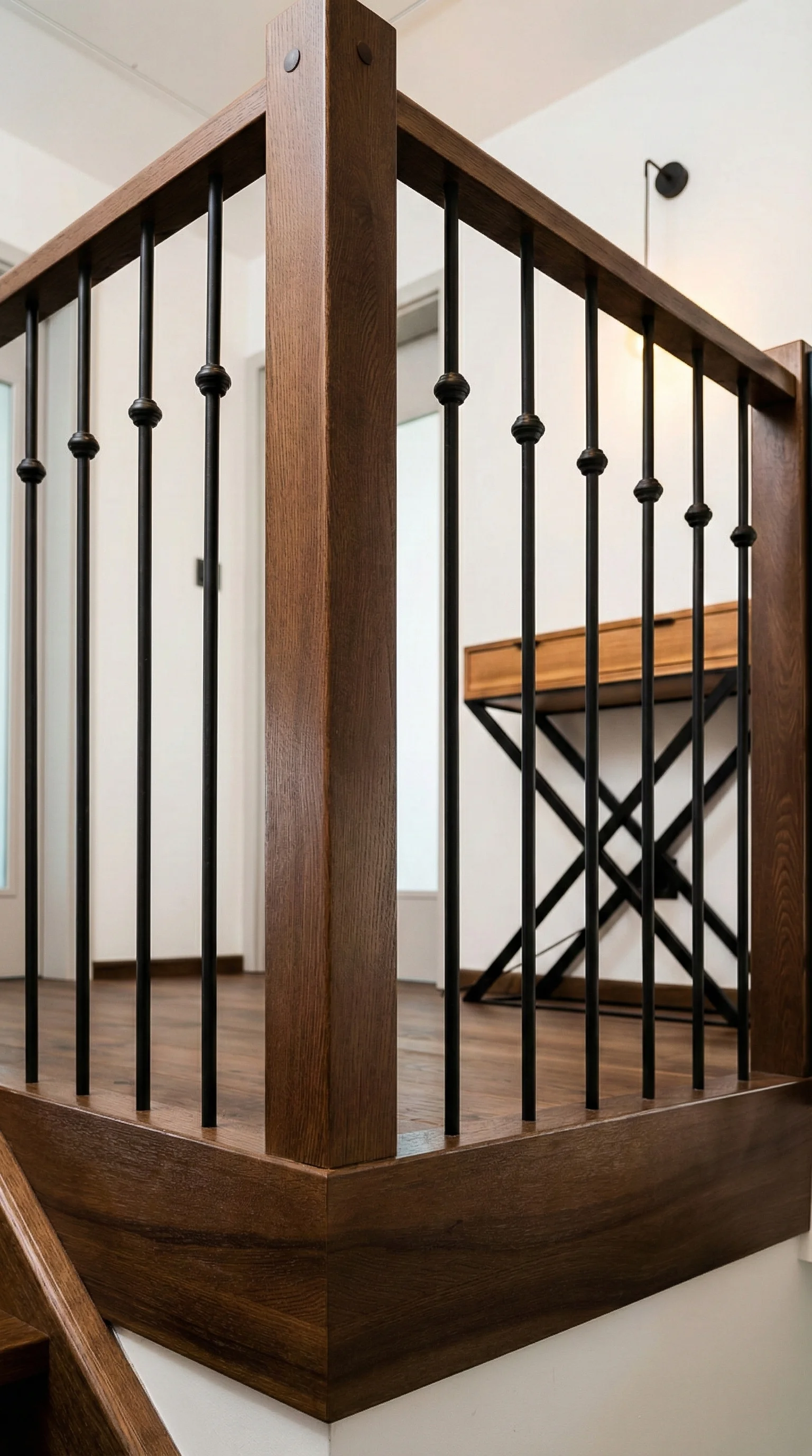 Detal wykończenia stopni przy ścianie listwami