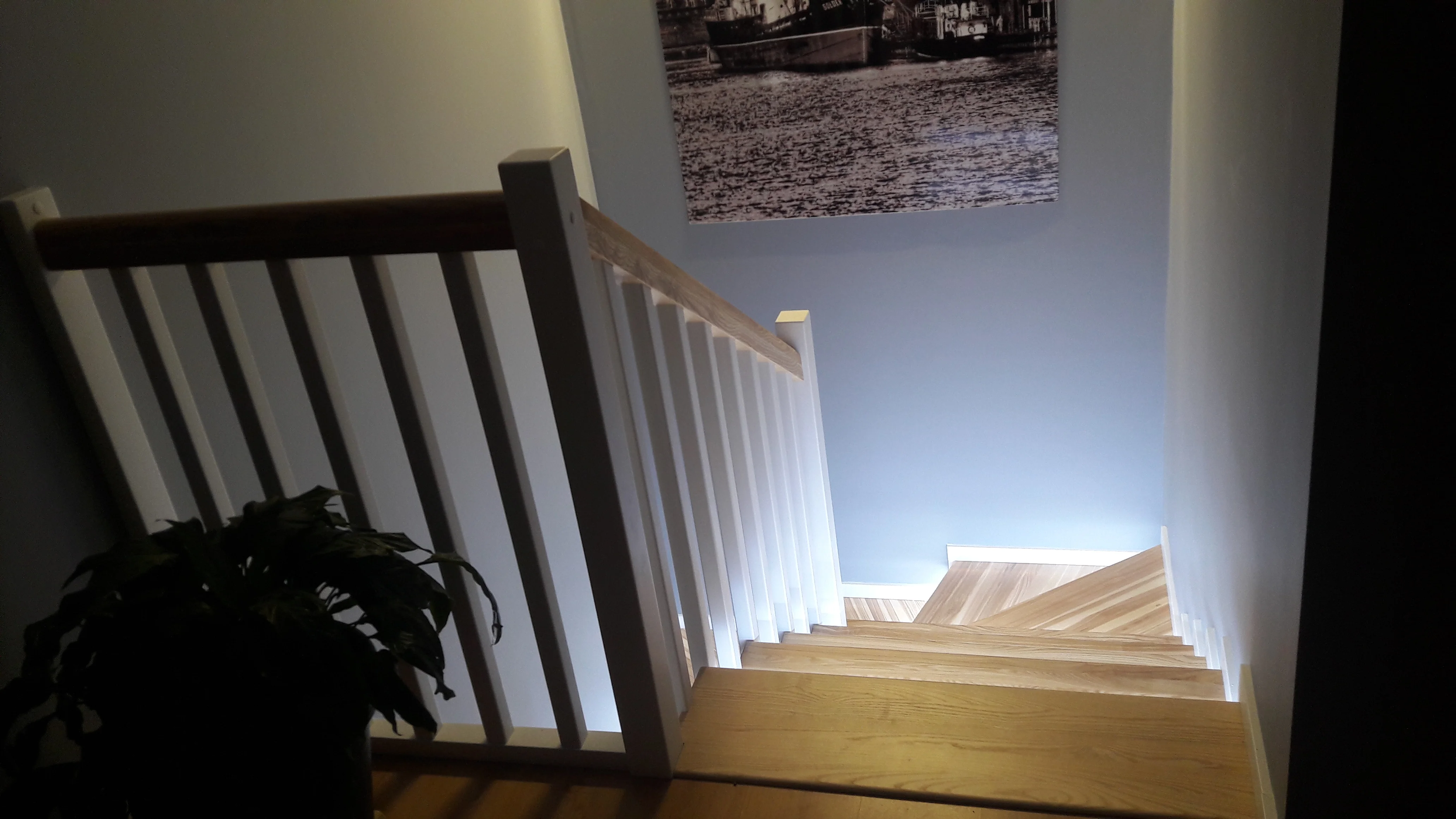 schody jesionowe osietlenie led w Gdańsku